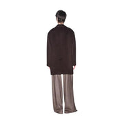 Armani Exchange Damenblazer aus braunem Wollmischgewebe im Oversize-Schnitt mit lässiger Passform und dezenter Struktur