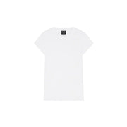 Weiß Armani Exchange Damen Kurzarm-Baumwollhemd t-shirt mit klassischem Rundhalsausschnitt und minimalistischem Design