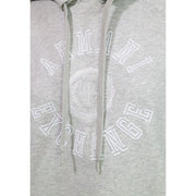 Armani Exchange Damen-Hoodie aus grauer Baumwolle mit weißem, gesticktem Logo und passenden Kordelzügen