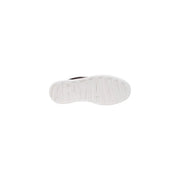 Weiße Gummisohle mit geprägtem Armani-Logo auf braunem Leder Armani Exchange Rückseite von Damen-Sneakers