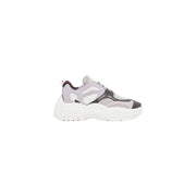 Armani Exchange Damen-Sneaker zum Hineinschlüpfen in Lila, Hellgrau und Schwarz mit Mesh-Einsätzen und weißer Polyurethansohle