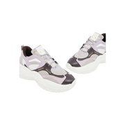 Arimni Exchange Damen-Sneaker zum Hineinschlüpfen in Helllila und Schwarz aus Polyurethan mit klobiger weißer Sohle