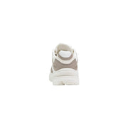 Armani Exchange Damen-Sneaker in Weiß und Beige mit klobigem, wildlederartigem Lagen-Design aus Elastan und Polyamid