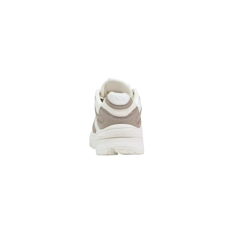 Armani Exchange Damen-Sneaker in Weiß und Beige mit klobigem, wildlederartigem Lagen-Design aus Elastan und Polyamid