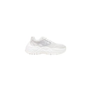 Armani Exchange Weiße Damen-Sneaker aus Leder zum Hineinschlüpfen mit klobigem Design und silbernem Metallic-Sternlogo