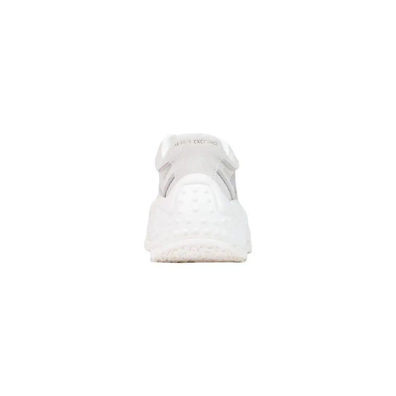 Armani exchange Weiße Damen-Sneaker aus Leder zum Hineinschlüpfen mit klobigem Design und strukturierter, transparenter Sohle