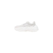 Armani Exchange Weiße Damen-Sneaker aus Leder zum Hineinschlüpfen mit Obermaterial aus Mesh und Kunstleder sowie einer klobigen, übergroßen Sohle