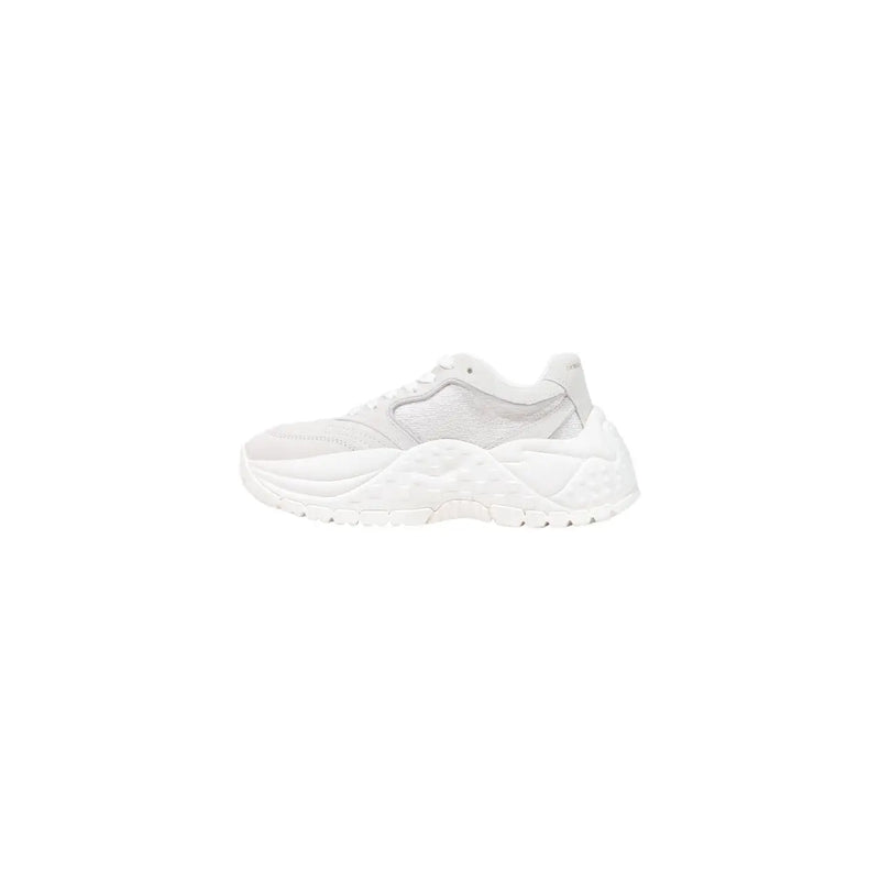 Armani Exchange Weiße Damen-Sneaker aus Leder zum Hineinschlüpfen mit Obermaterial aus Mesh und Kunstleder sowie einer klobigen, übergroßen Sohle