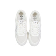 Armani Exchange Weiße Damen-Sneaker mit Obermaterial aus Mesh und Kunstleder für den Alltag