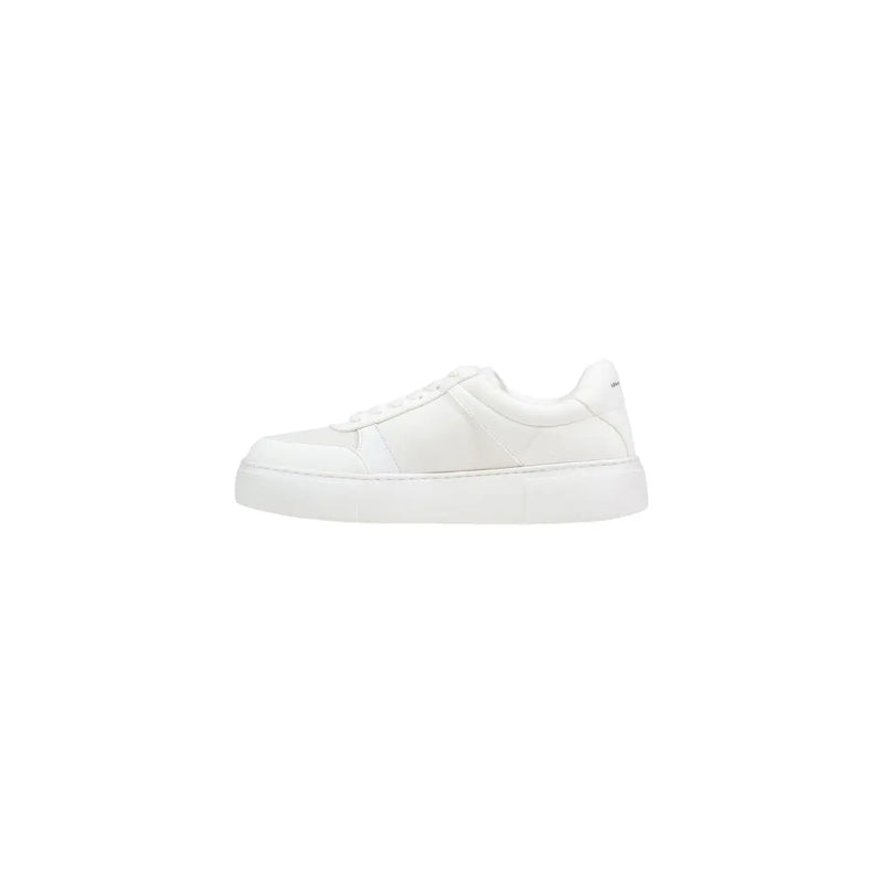 Armani Exchange Weißer Damen-Plateau-Sneaker mit Obermaterial aus Glattleder und klarem, minimalistischem Design