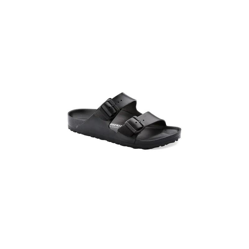 Schwarze Birkenstock Damen-Hausschuhe, Größe 3, Modell Arizona Sandalen, mit zwei verstellbaren Riemen und vorgeformtem Fußbett