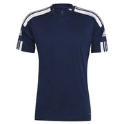 Navy blue Adidas T-shirt with white stripes displayed in Black Adidas T Shirt with White Stripes