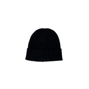 Abgebildet ist eine schwarze Strickmütze, ideal für warme Wintertage und stilvolle Freizeitkleidung.