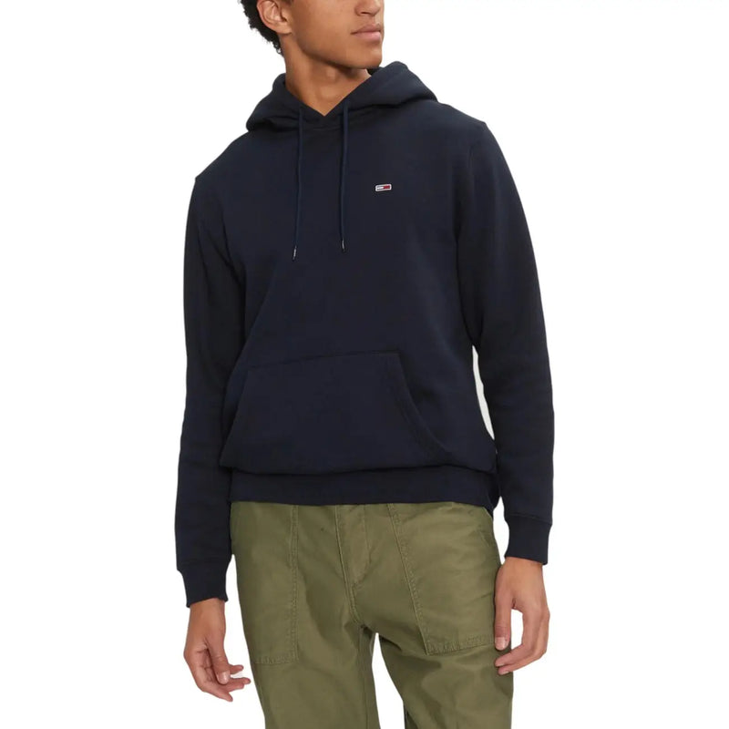 Dunkelblauer Kapuzenpullover mit Kängurutasche und Kapuze mit Kordelzug für Herren