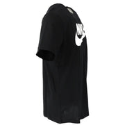 Black Nike short sleeve t shirt in cotton featuring a white logo and swoosh on the chest