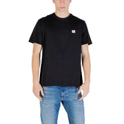 Black crewneck T-shirt displayed on a product page for Black Short Sleeve Crewneck T-Shirt