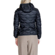 Black hooded puffer jacket in Blauer Women’s Black Turtleneck Jacket with Front Pockets