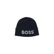Hugo boss black beanie with silver logo.