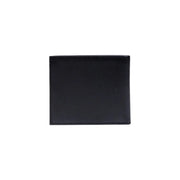 Schwarze Herren-Ledergeldbörse von Boss mit sauberen Ziernähten an den Kanten, Maße: 11 x 9 x 1,5 Zentimeter.