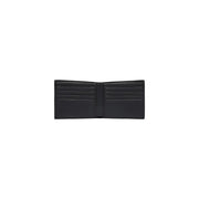 Schwarze Herren-Geldbörse von Boss aus Polyurethan mit mehreren Kartenfächern und minimalistischem Design (12 x 9 cm).
