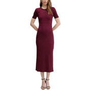 Calvin Klein Jeans Bordeaux modal midi dress in maroon, short sleeves