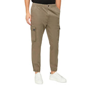 Men’s olive cargo joggers with elastic waist and ankle cuffs from Calvin Klein Jeans