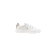 Weiße Calvin Klein Jeans-Sneaker für Herren aus Leder mit minimalistischem Design und grauen Akzenten für Herbst und Winter