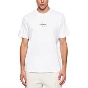 White calvin klein jeans men t-shirt featuring a subtle minimalist logo on the chest in soft cotton material