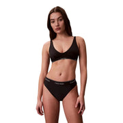 Schwarz Calvin Klein Neckholder-Bralette und Unterwäsche-Set mit weißem Logo-Besatz für Damen-Strandbekleidung