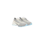 Calvin Klein Jeans Graue Damen-Sneaker aus Leder mit Obermaterial aus grauem und hellblauem Wildleder und klobiger Gummisohle