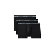 Schwarze Calvin Klein Baumwoll-Boxershorts mit grauem Bund und weißem Logo, 3er-Pack für Herren