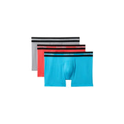 Calvin Klein Schwarze Herren-Baumwoll-Boxershorts, 3er-Pack in Grau, Rot und Blau mit Marken-Gummibund