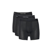 Schwarze Calvin Klein Herren-Boxershorts aus Baumwollstretch mit strukturiertem Stoff und Markenbund im 3er-Pack