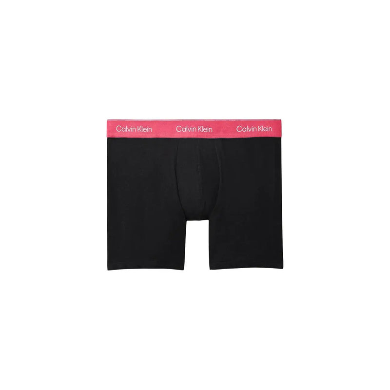 Schwarz Calvin Klein Herren-Boxershorts mit rosa Gummibund und weißem Logo für den Alltag