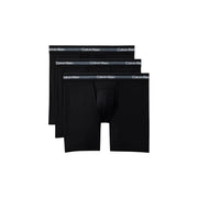 Schwarz Calvin Klein Herren-Boxershorts mit weißem Logo-Band aus Polyester, 3er-Pack