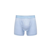 Hellblaue Baumwolle Calvin Klein Herren-Boxershorts mit passendem elastischem Logo-Bund aus roter Baumwolle, 3er-Pack