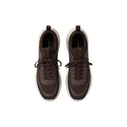 Braune Calvin Klein Herren-Sneaker mit Schnürung, Obermaterial aus Mesh und weißer Gummisohle aus 100 % Polyester