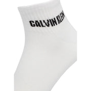 Weiße Calvin Klein Baumwoll-Knöchelsocke mit schwarzem Logo aus der Calvin Klein Herren-Baumwollunterwäschekollektion