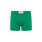 Calvin Klein Grüne, gerippte Herren-Boxershorts aus Baumwolle, die die Rückseite zeigen und eine bequeme Passform bieten