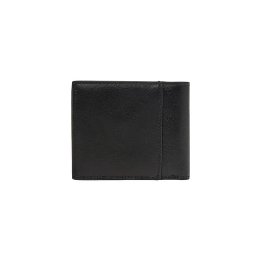 Calvin Klein Schwarze Herren-Ledergeldbörse mit minimalistischem Design und präziser Naht, Maße: 11 x 9 x 2 cm