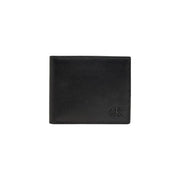 Calvin Klein Schwarze Herren-Ledergeldbörse mit dezenter Struktur und geprägtem CK-Logo unten rechts