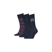 Marineblaue Tommy Hilfiger Socken mit Streifen- und Logo-Design vereinen Stil und Komfort in einem Baumwollmischgewebe.