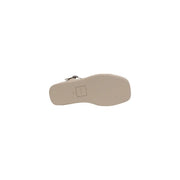 Beige Calvin Klein Damen-Plateausandalen mit minimalistischem Design und kleinem Metallschnallendetail