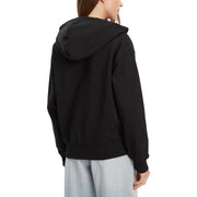Calvin Klein Schwarzes Damen-Sweatshirt aus Baumwolle mit lockerer Passform, Kapuze und gerippten Bündchen für den Alltag.