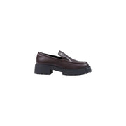 Dunkelbrauner Lederloafer mit klobiger schwarzer Gummisohle aus der Calvin Klein Damen-Sneaker-Kollektion Bordeaux.