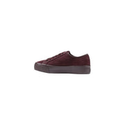 Calvin Klein Damen-Sneaker aus bordeauxrotem Wildleder mit Schnürung und dicker, dunkelbrauner Gummisohle