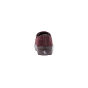 Calvin Klein Damen-Sneaker aus bordeauxrotem Wildleder mit Schnürung und dunkelbrauner Plateausohle mit CK-Logo