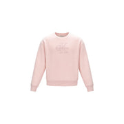 Ein hellrosa Calvin Klein Damen-Sweatshirt aus Baumwolle mit dezentem, gesticktem CK-Logo auf der Brust