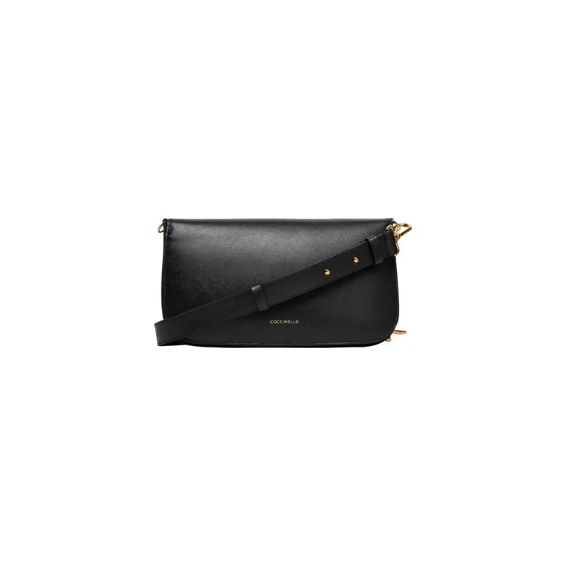 Coccinelle Schwarze Damen-Schultertasche aus Leder, 26 cm, mit elegantem, minimalistischem Design und goldfarbenen Beschlägen