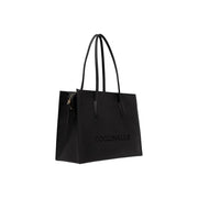 Schwarze Ledertasche für Damen von Coccinelle mit geprägtem Markenlogo und strukturierter Seitenwand W40.5